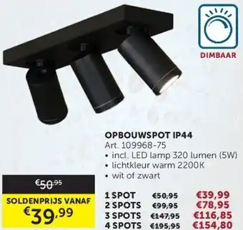 Zelfbouwmarkt OPBOUWSPOT IP44 aanbieding