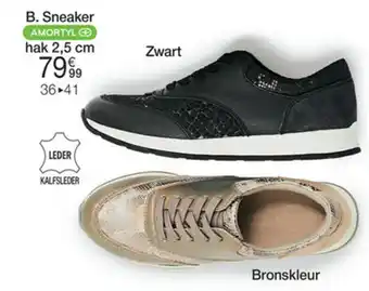 Damart Sneaker kalfsleder zwart en bronskleur aanbieding