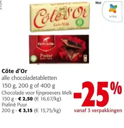 Colruyt Côte d'Or alle chocoladetabletten aanbieding