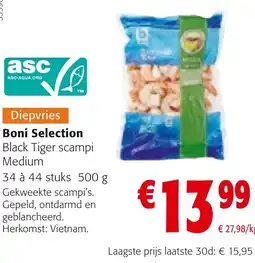 Colruyt Boni Selection Black Tiger scampi Medium aanbieding