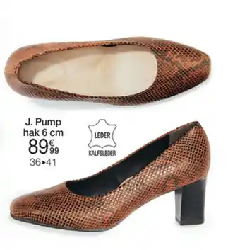 Damart Pump kalfsleder reptielprint roestbruin print hak 6 cm aanbieding