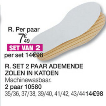 Damart Set 2 paar ademende zolen in katoen aanbieding