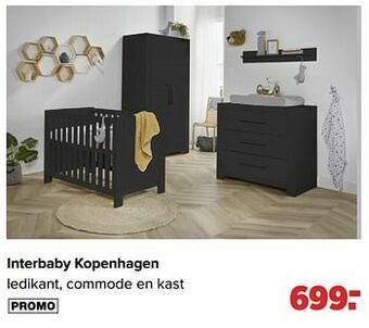 Baby-Dump Interbaby kopenhagen ledikant, commode en kast aanbieding