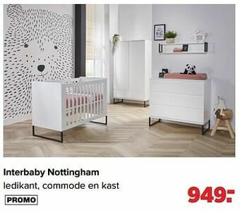 Baby-Dump Interbaby nottingham ledikant, commode en kast aanbieding