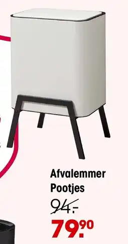 Kwantum Afvalemmer Pootjes aanbieding