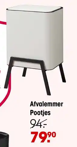Kwantum Afvalemmer Pootjes aanbieding