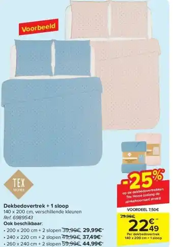 Carrefour Dekbedovertrek + 1 sloop aanbieding