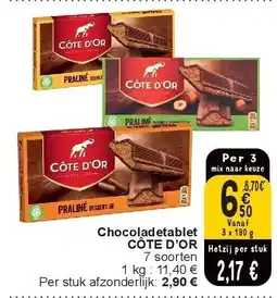 Cora Chocoladetablet CÔTE D’OR aanbieding