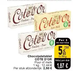 Cora Chocoladetablet CÔTE D’OR aanbieding