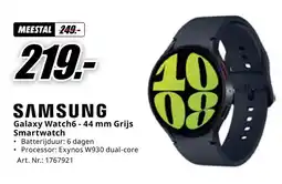 MediaMarkt SAMSUNG Galaxy Watch6 - 44 mm Grijs Smartwatch aanbieding