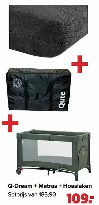 Baby-Dump Q-dream + matras + hoeslaken aanbieding