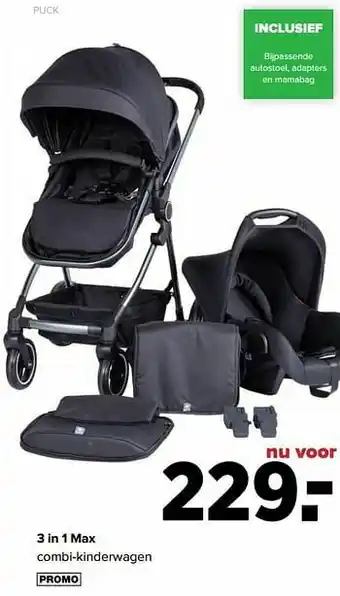 Baby-Dump 3 in 1 max combi-kinderwagen aanbieding