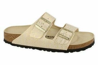 Berca Shoes Birkenstock Pantoffel Dames Arizona Bs Shiny Phyton - Goud aanbieding