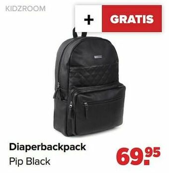 Baby-Dump Diaperbackpack pip black aanbieding