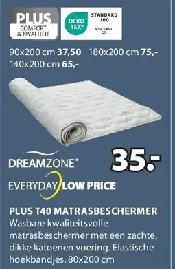 Jysk PLUS T40 MATRASBESCHERMER aanbieding