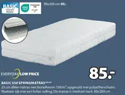 Jysk BASIC S50 SPRINGMATRAS aanbieding