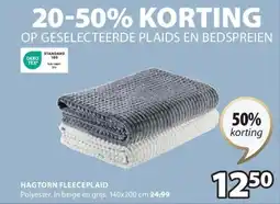 Jysk HAGTORN FLEECEPLAID aanbieding