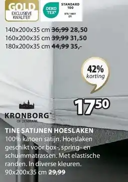 Jysk TINE SATIJNEN HOESLAKEN aanbieding