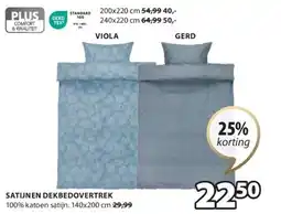 Jysk SATIJNEN DEKBEDOVERTREK aanbieding