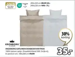 Jysk INGEBORG SATIJNEN DEKBEDOVERTREK aanbieding