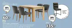 Jysk LINTRUP TAFEL + PEBRINGE STOEL aanbieding