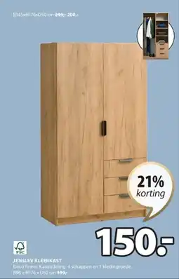 Jysk JENSLEV KLEERKAST aanbieding