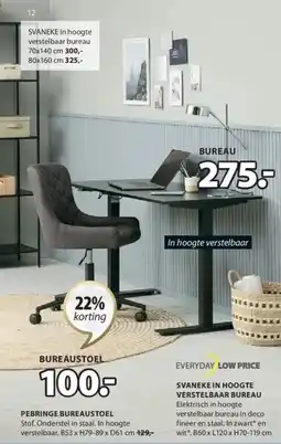 Jysk PEBRINGE BUREAUSTOEL aanbieding