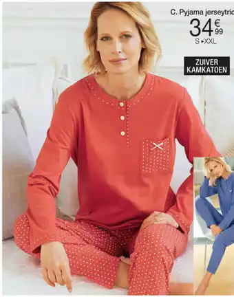 Damart Pyjama gestipt jerseytricot, zuiver kamkatoen aanbieding