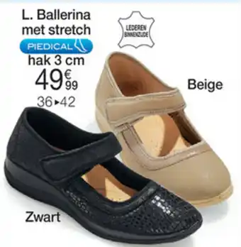 Ballerina met stretch hak 3 cm