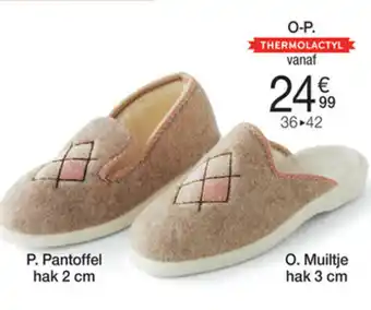Damart Pantoffel hak 2 cm, muiltje hak 3 cm aanbieding