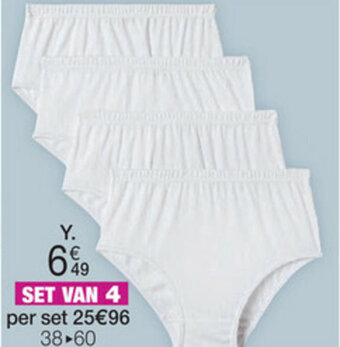 Damart Set van 4 slips in ajourtricot, zuiver kamkatoen aanbieding
