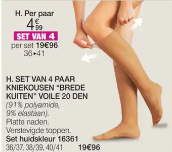 Damart Set van 4 paar kniekousen brede kyuten voile, 20 den aanbieding