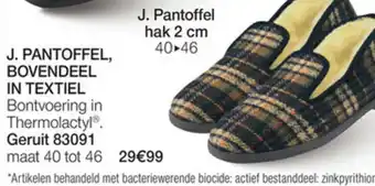 Pantoffel, bovendeel in textiel