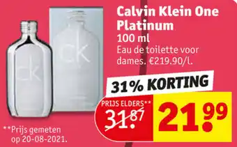 Kruidvat Calvin Klein One Platinum 100ml aanbieding