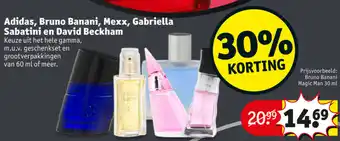 Kruidvat Adidas, Bruno Banani, Mexx, Gabriella Sabatini en David Beckham aanbieding