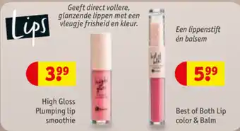 Kruidvat Lips High Gloss Plumping lip smoothie aanbieding