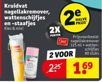 Kruidvat Kruidvat nagellakremover, wattenschijfjes en -staafjes aanbieding