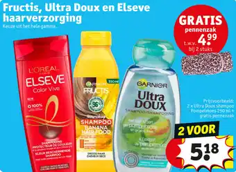 Kruidvat Fructis, Ultra Doux en Elseve haarverzorging aanbieding