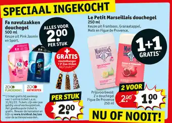 Kruidvat Fa navulzakken douchegel 500ml aanbieding