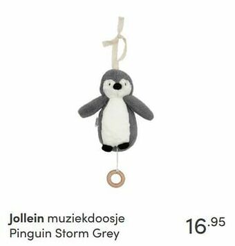 Baby & Tiener Jollein muziekdoosje pinguin storm grey aanbieding