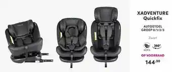 Baby & Tiener Xadventure quickfix autostoel groep 0-1-2-3 zwart aanbieding