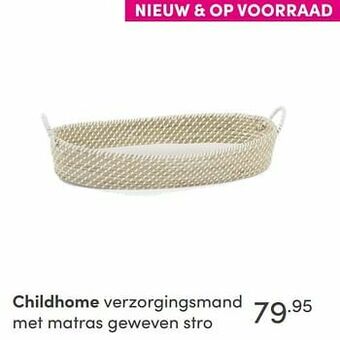 Baby & Tiener Childhome verzorgingsmand met matras geweven stro aanbieding