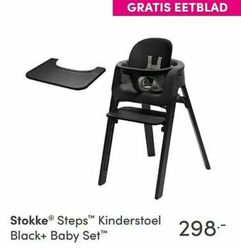 Baby & Tiener Stokke steps kinderstoel black+ baby set aanbieding