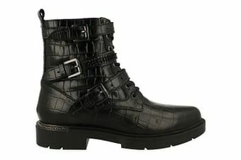 Berca Shoes Crinkles Bottine Dames Volledig Leder - Zwart aanbieding