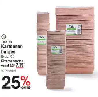 Sligro Take Dis Kartonnen bakjes aanbieding