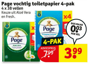 Kruidvat Page vochtig toiletpapier 4-pak aanbieding