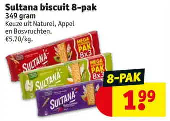 Kruidvat Sultana biscuit 8-pak 349gram aanbieding