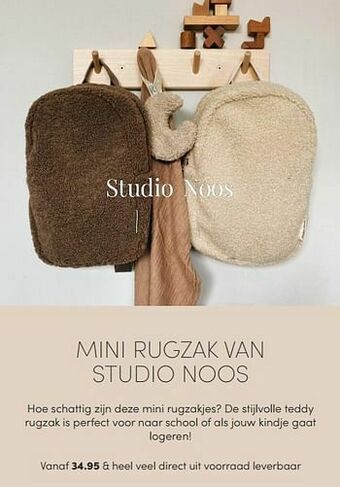 Baby & Tiener Mini rugzak studio noos aanbieding
