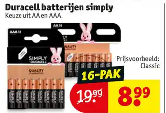 Kruidvat Duracell batterijen simply aanbieding