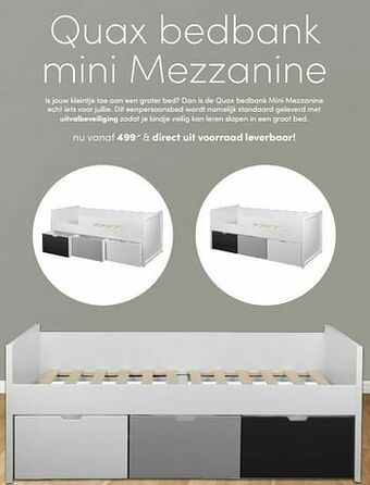 Baby & Tiener Quax bedbank mini mezzanine aanbieding